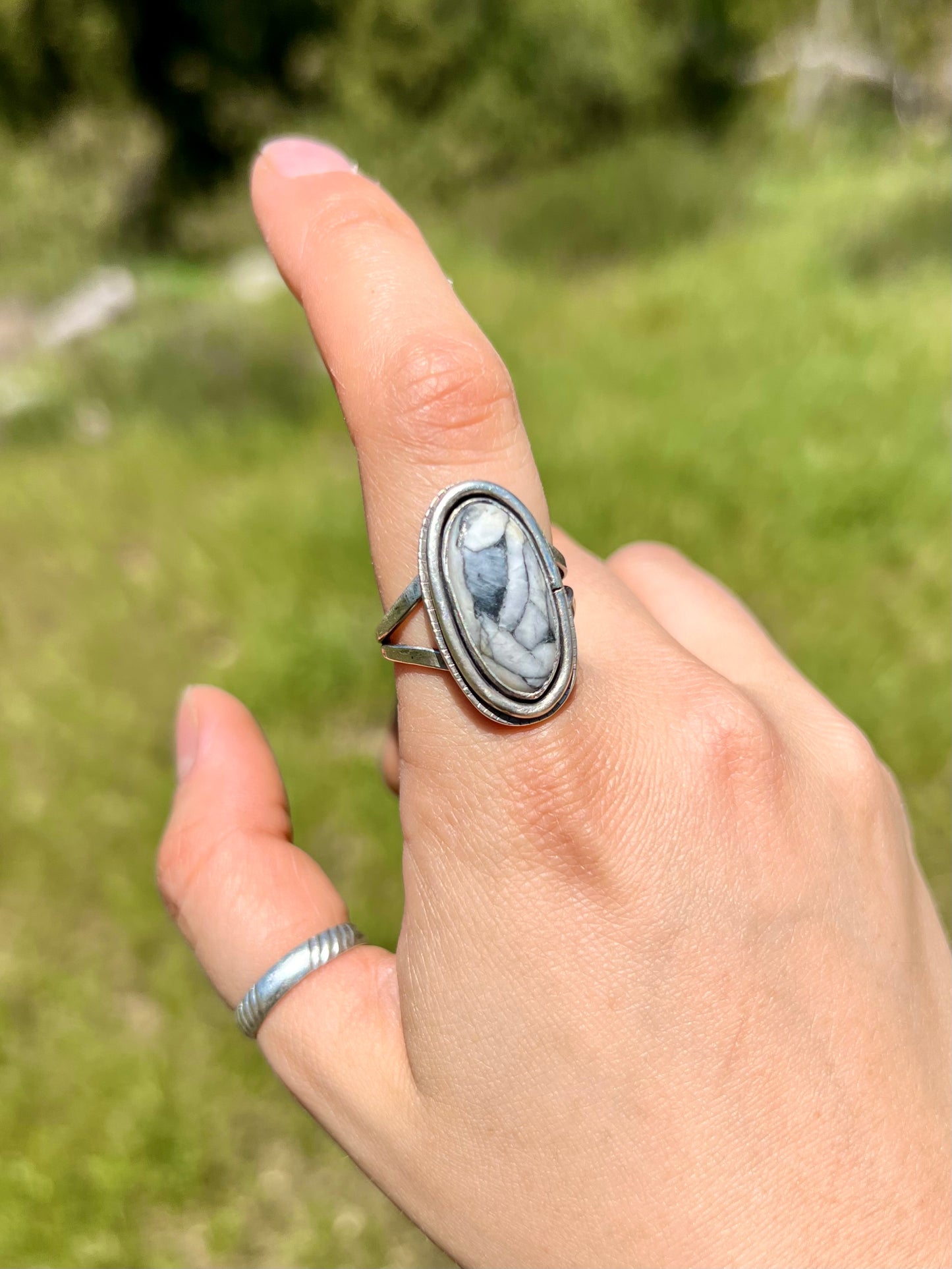 Oval Pinolith Jasper Ring