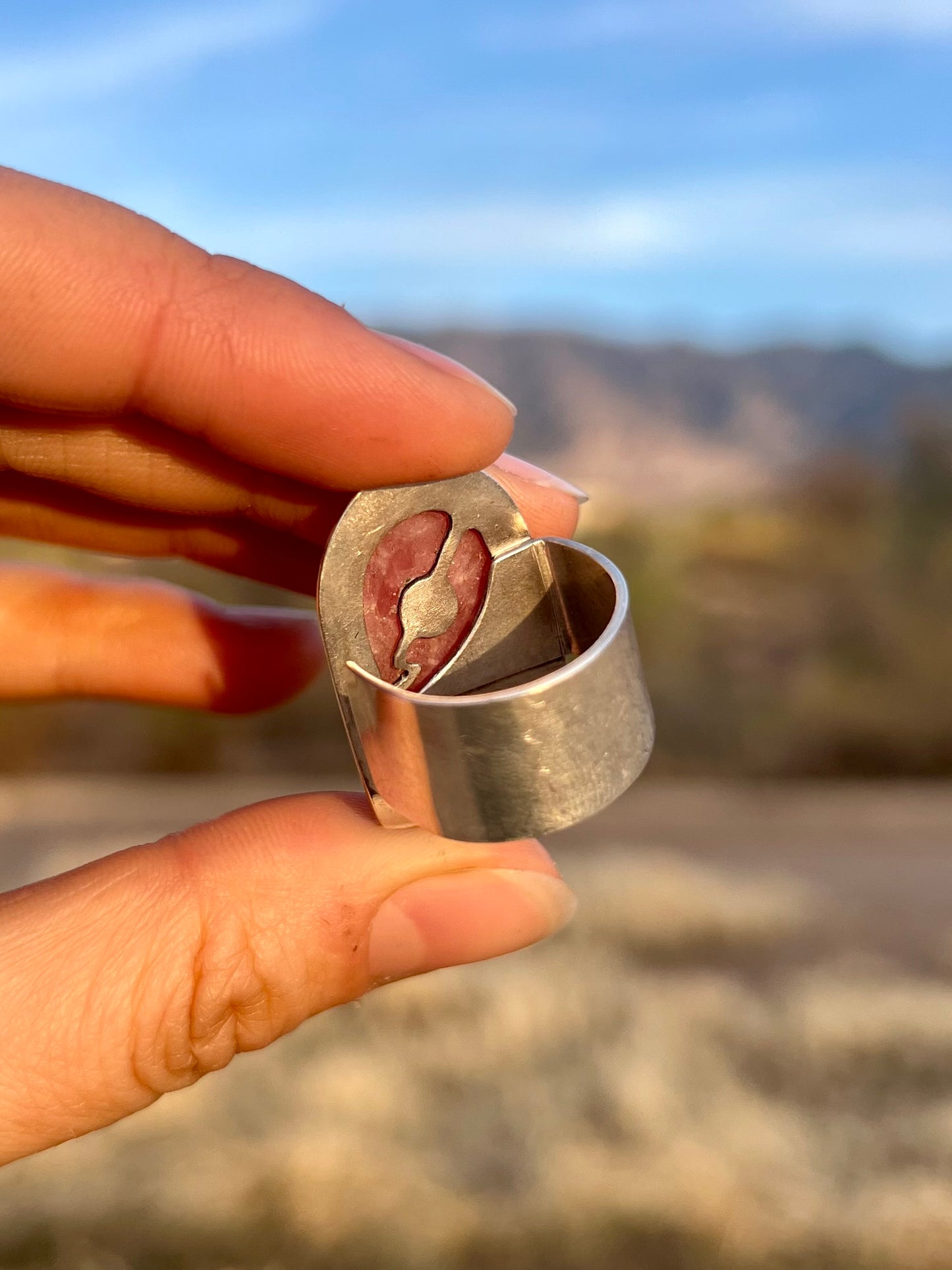 Currents Adjustable Rhodochrosite Ring
