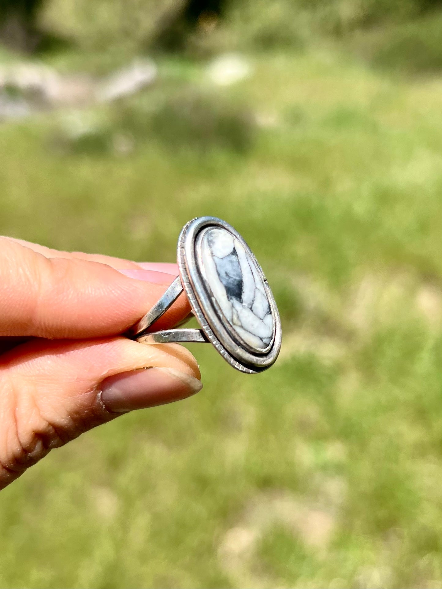 Oval Pinolith Jasper Ring