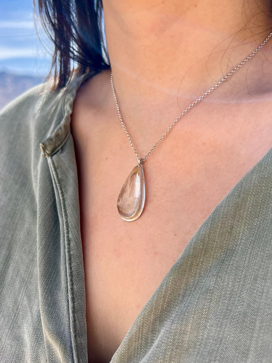 Orange Rutile Quartz Necklace