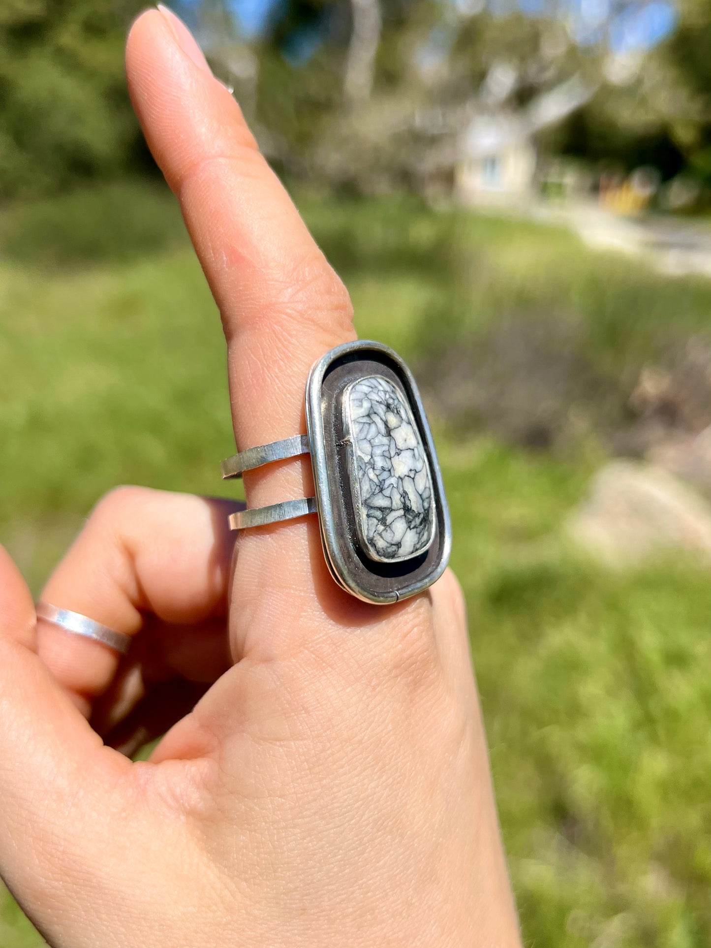 Large Pinolith Jasper Ring