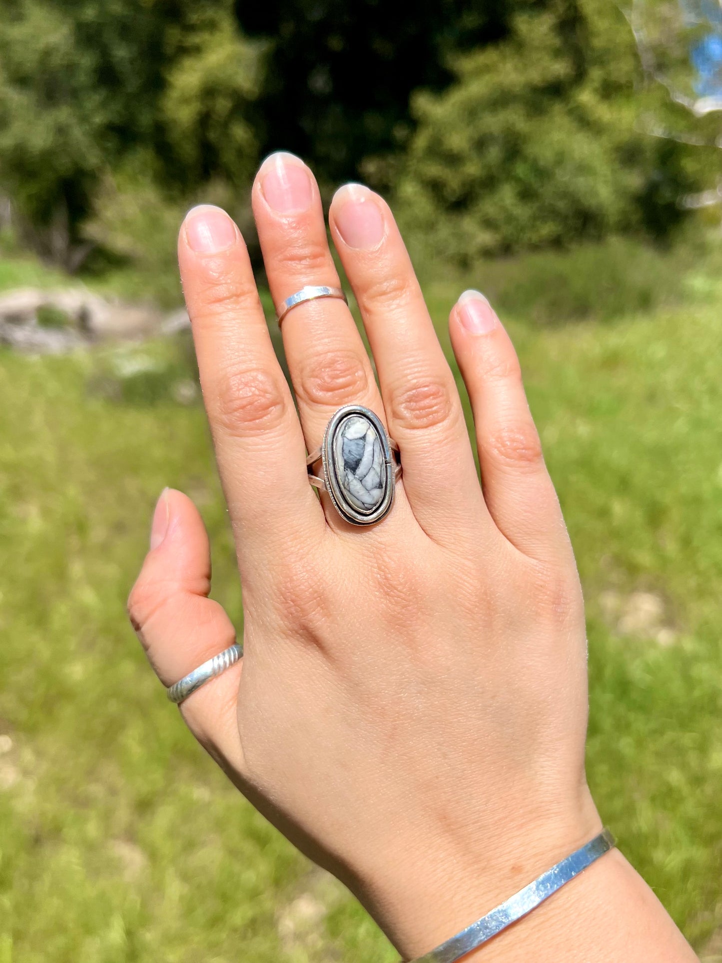 Oval Pinolith Jasper Ring