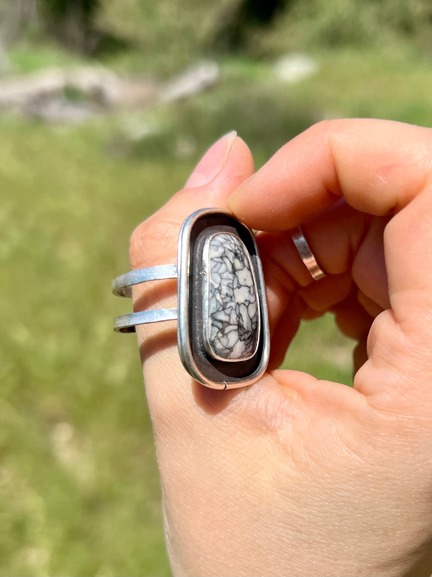 Large Pinolith Jasper Ring