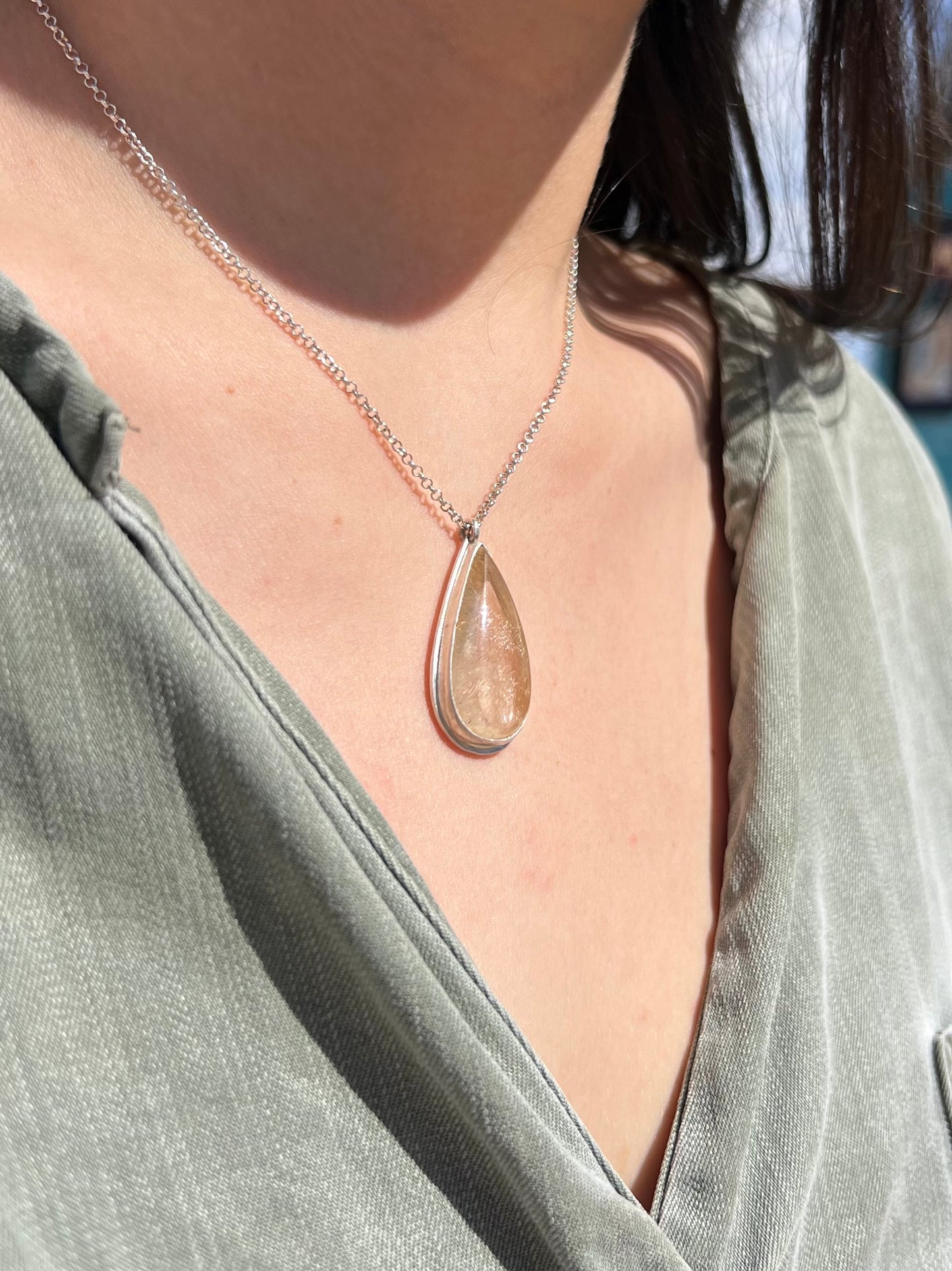 Orange Rutile Quartz Necklace