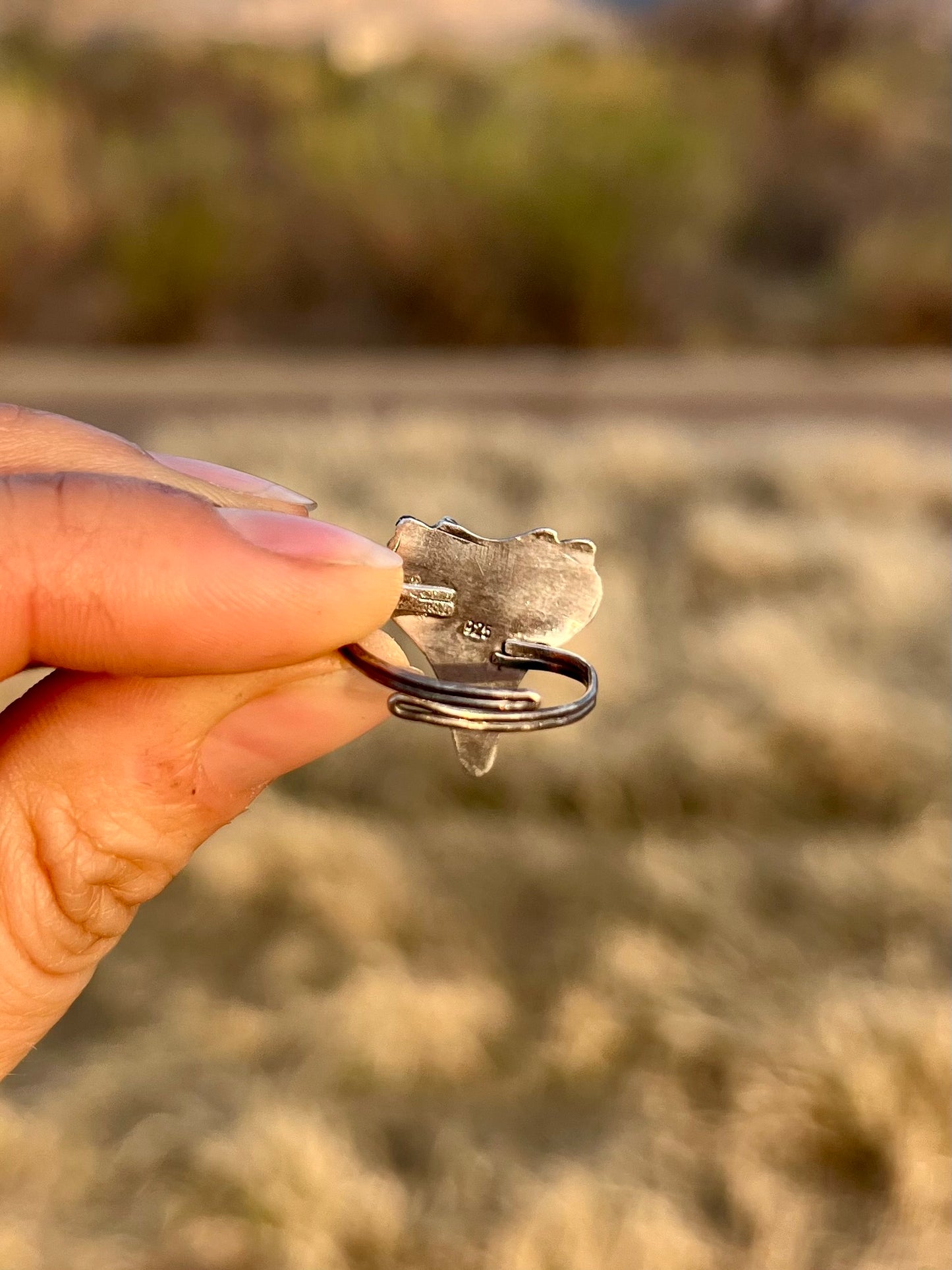 Adjustable Fossilized Shark Tooth Ring