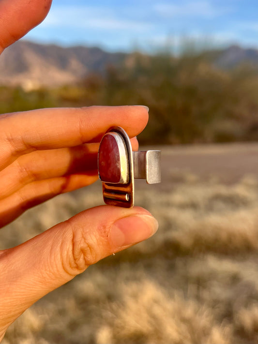 Currents Adjustable Rhodochrosite Ring