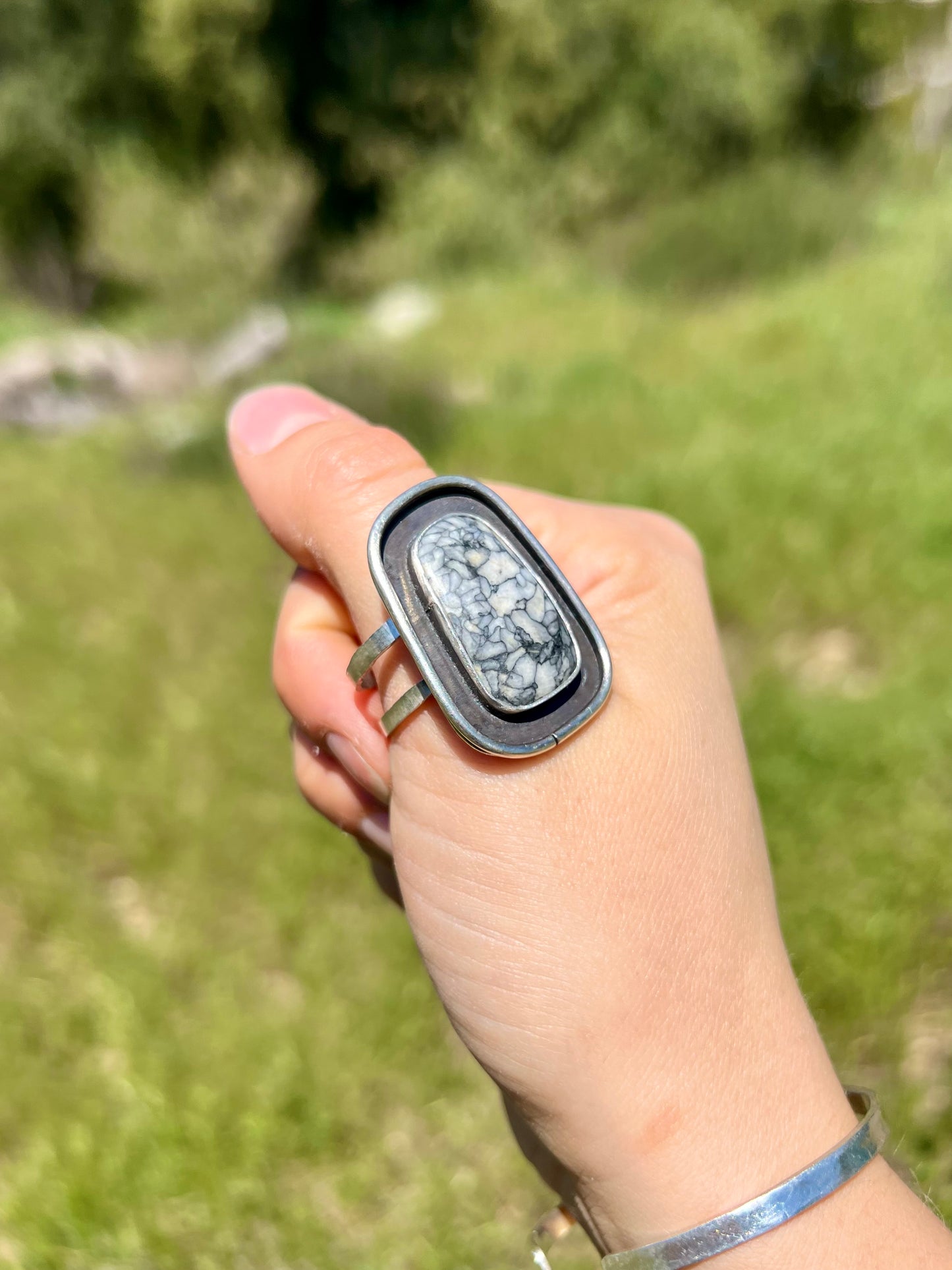 Large Pinolith Jasper Ring