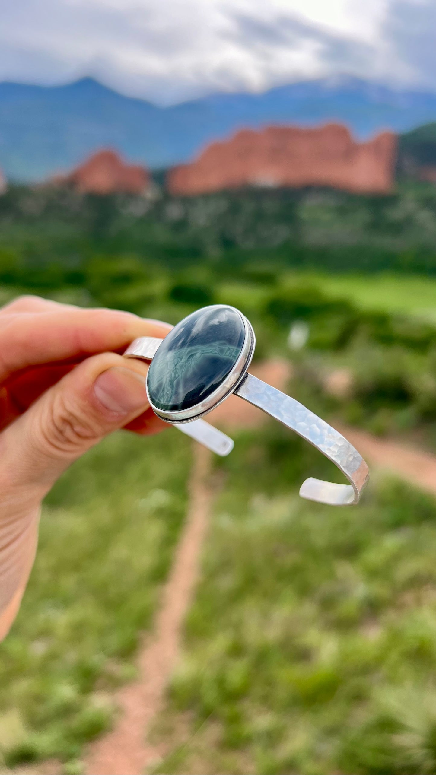 Black Moss Agate Bracelet