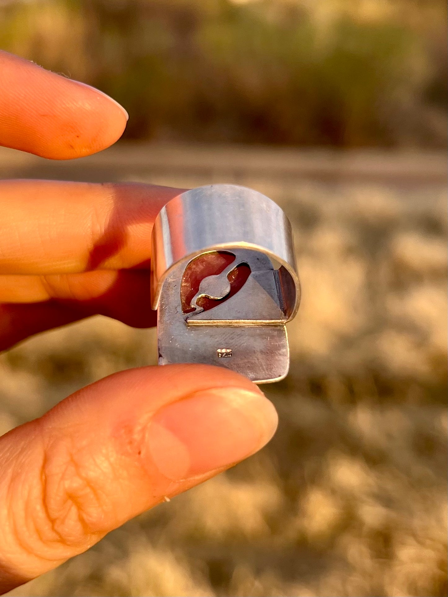 Currents Adjustable Rhodochrosite Ring