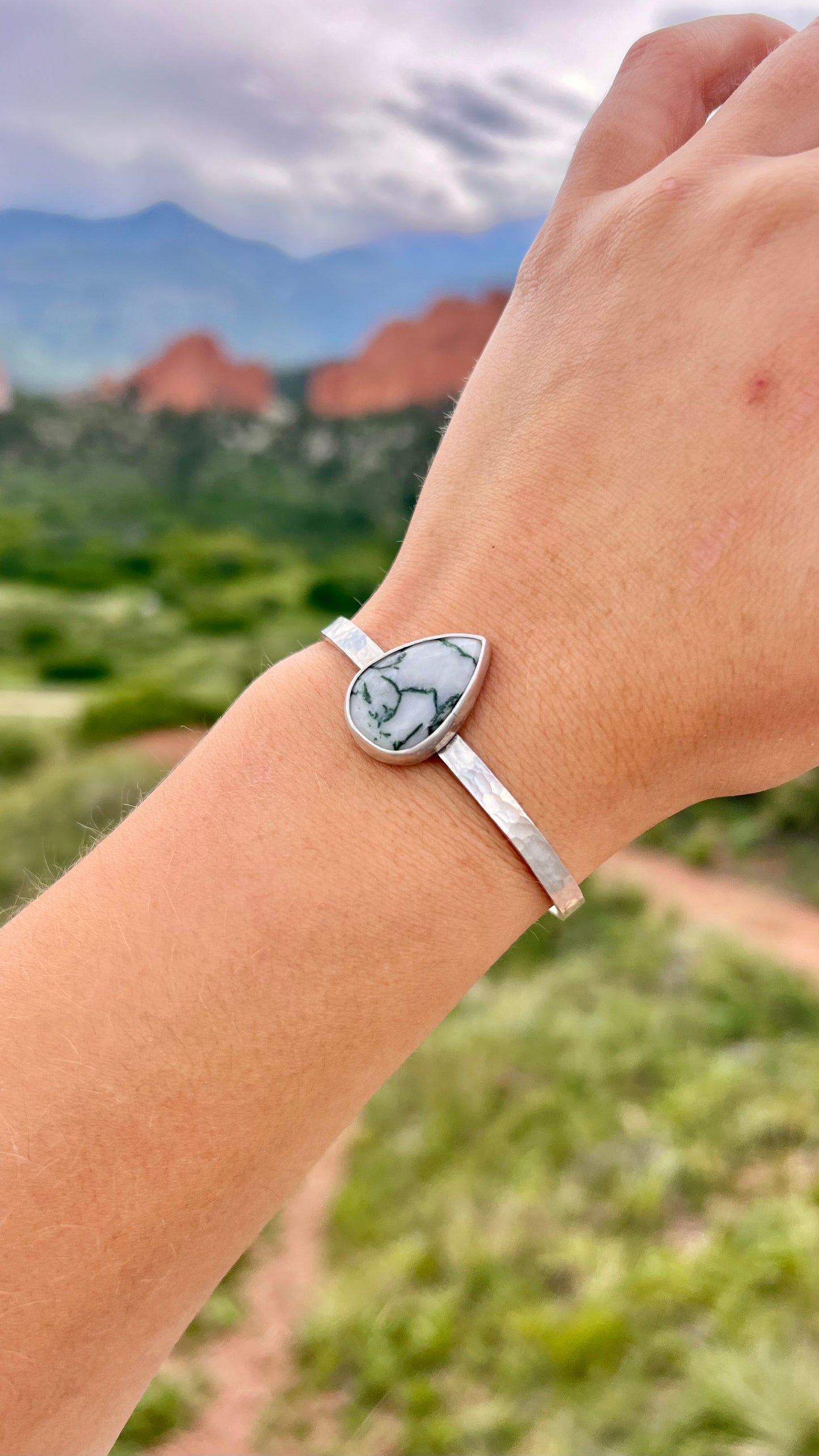 White Moss Agate Bracelet