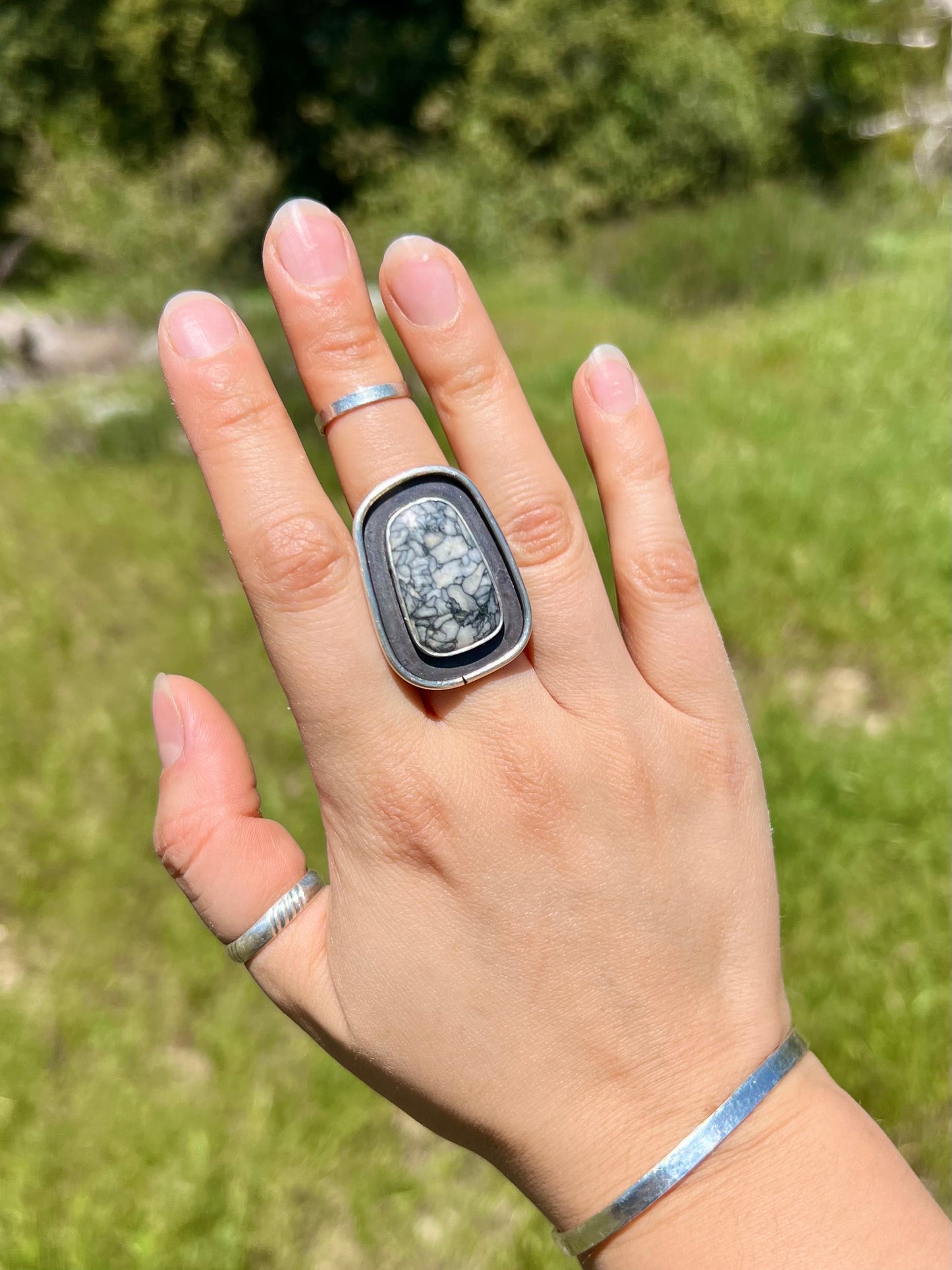 Large Pinolith Jasper Ring