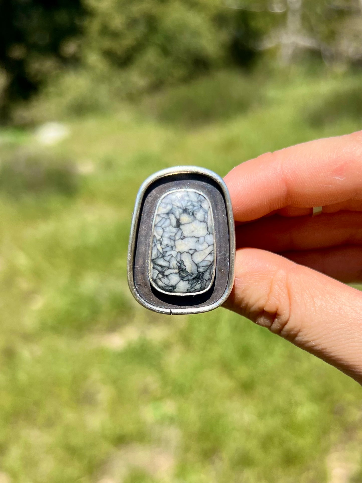 Large Pinolith Jasper Ring