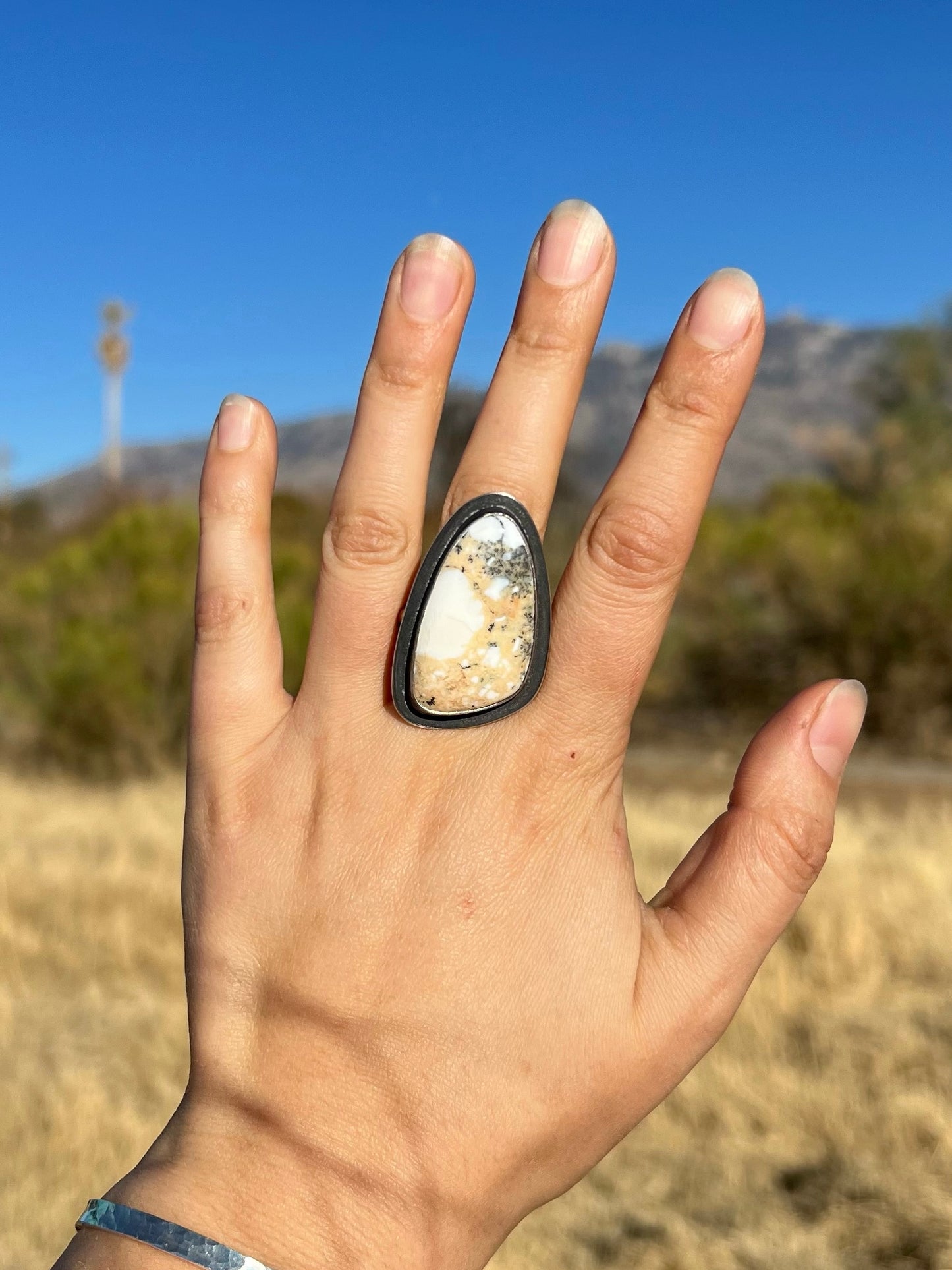 Large Dendritic Opal Ring