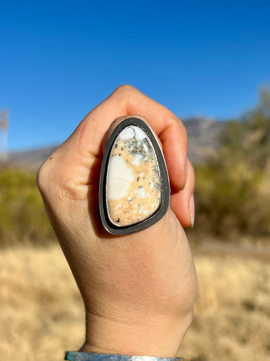 Large Dendritic Opal Ring