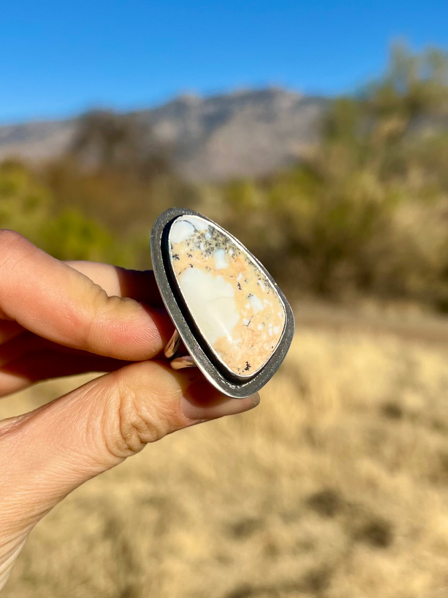 Large Dendritic Opal Ring