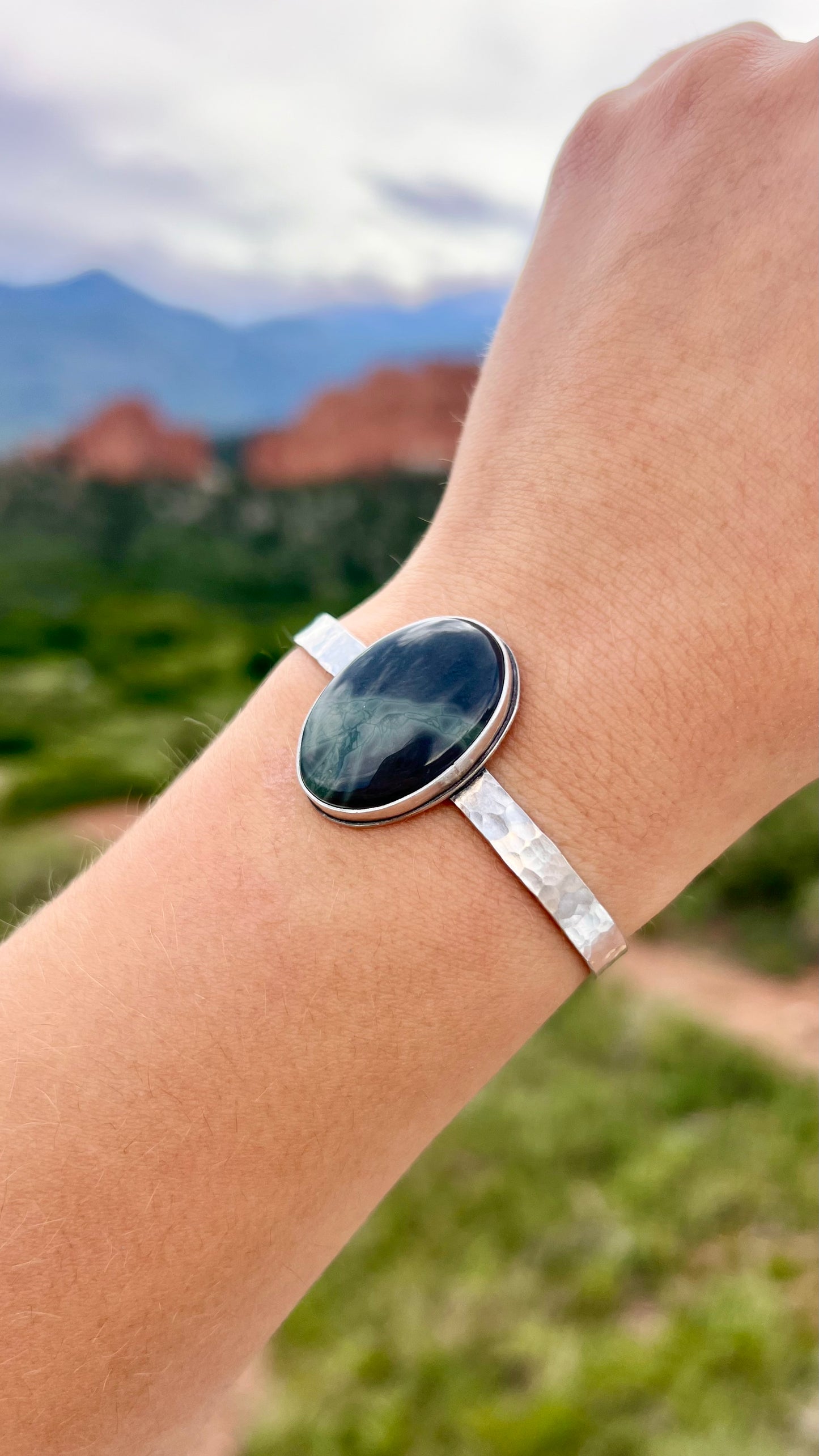 Black Moss Agate Bracelet