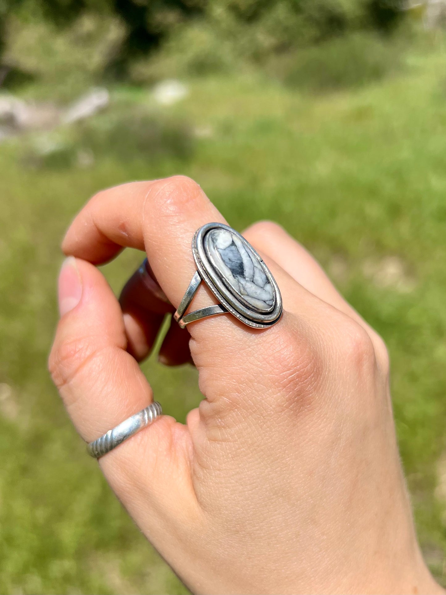 Oval Pinolith Jasper Ring