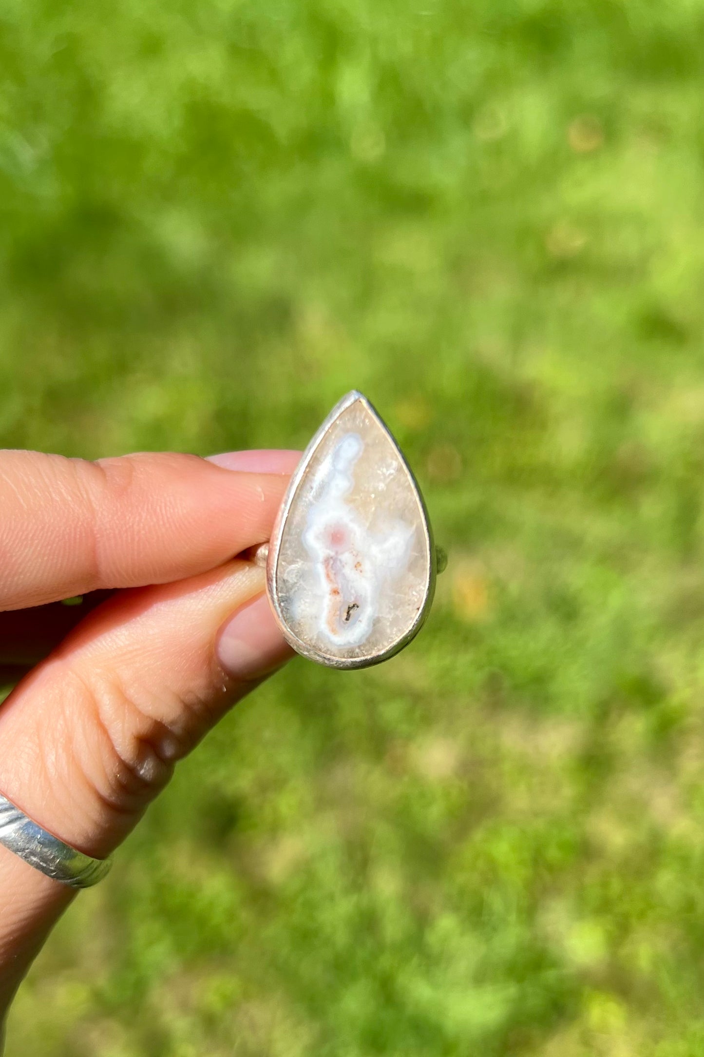 Basic Teardrop Solar Quartz Ring