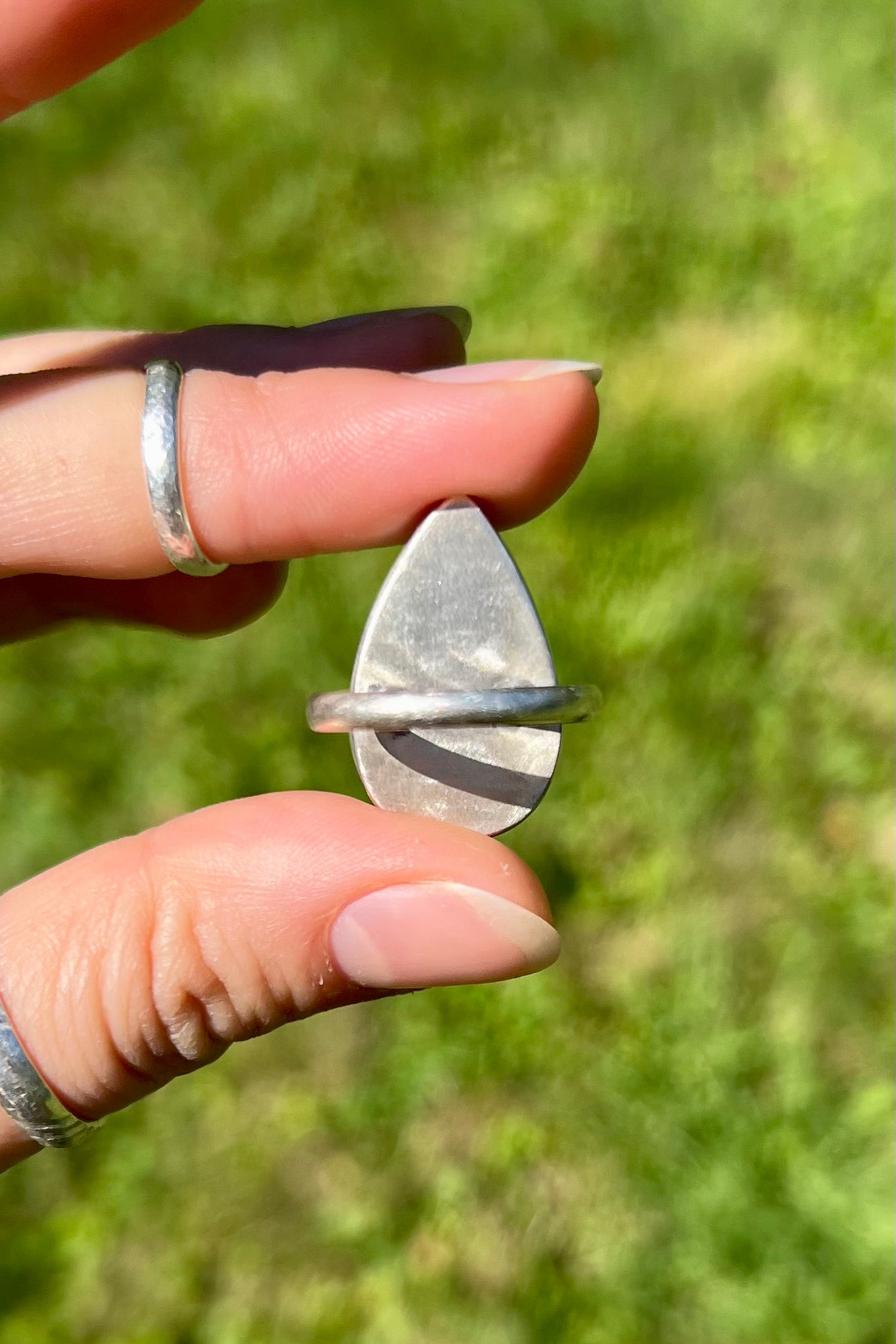 Basic Teardrop Solar Quartz Ring