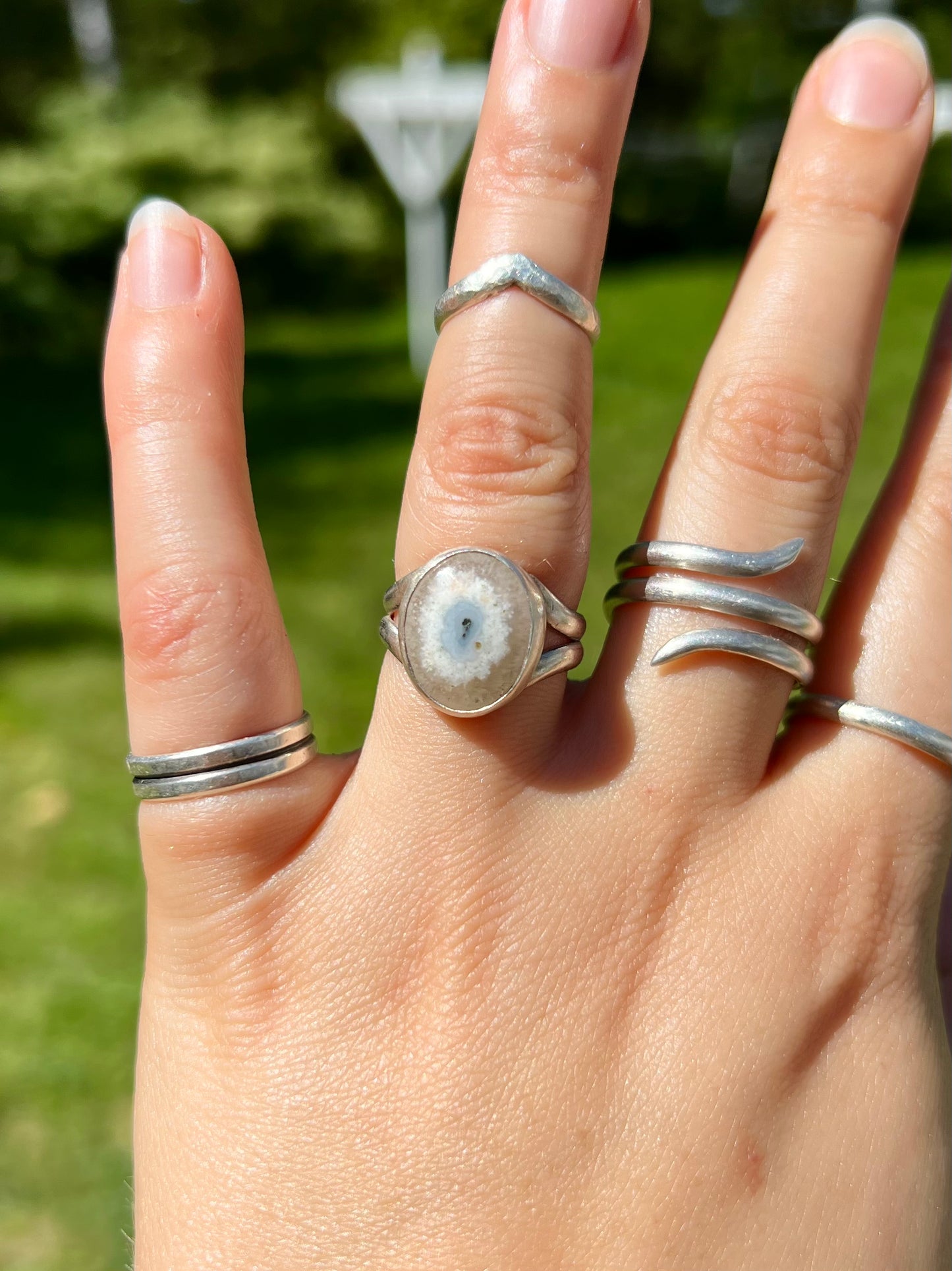 Solar Quartz Oval Ring