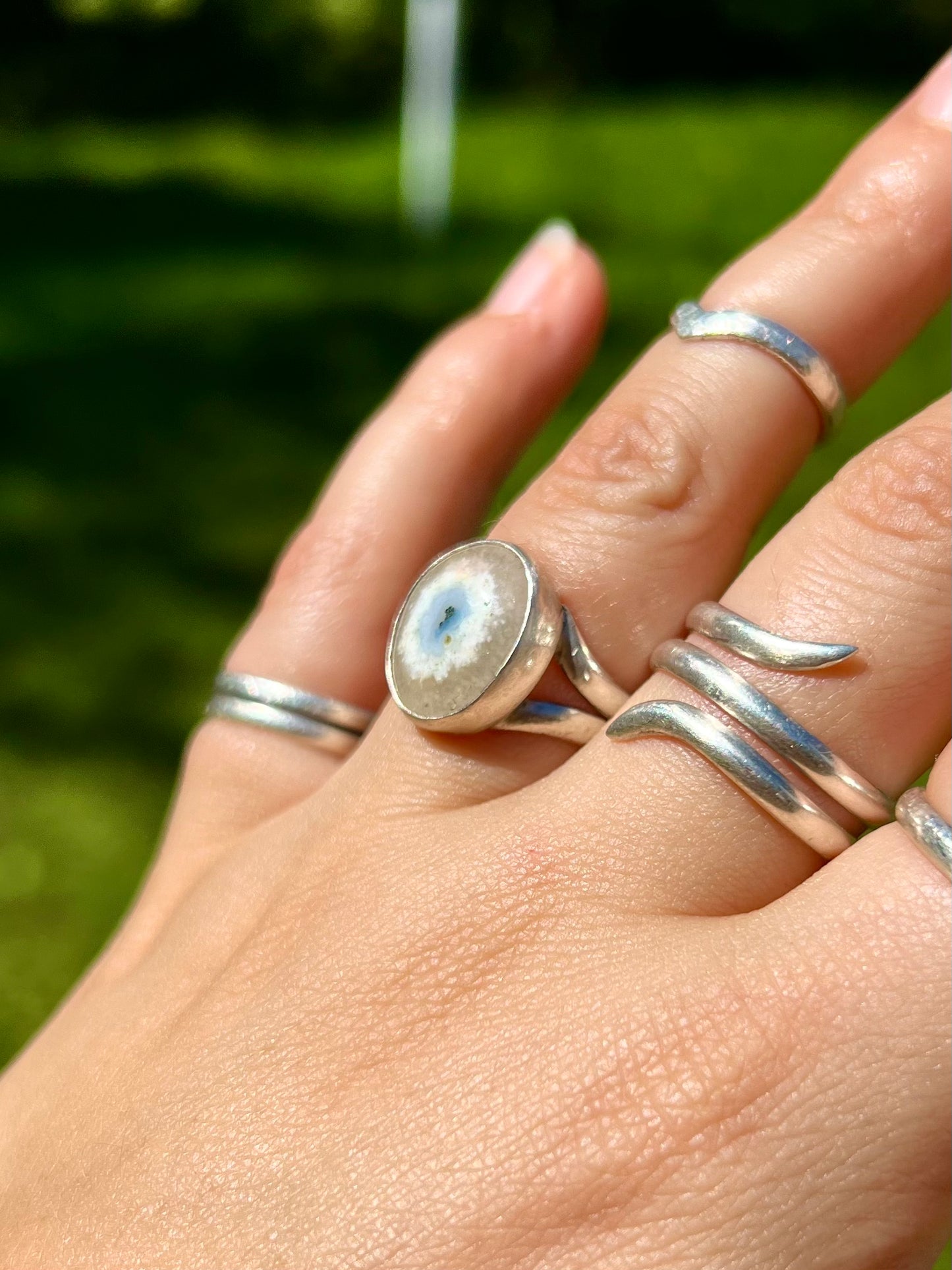 Solar Quartz Oval Ring