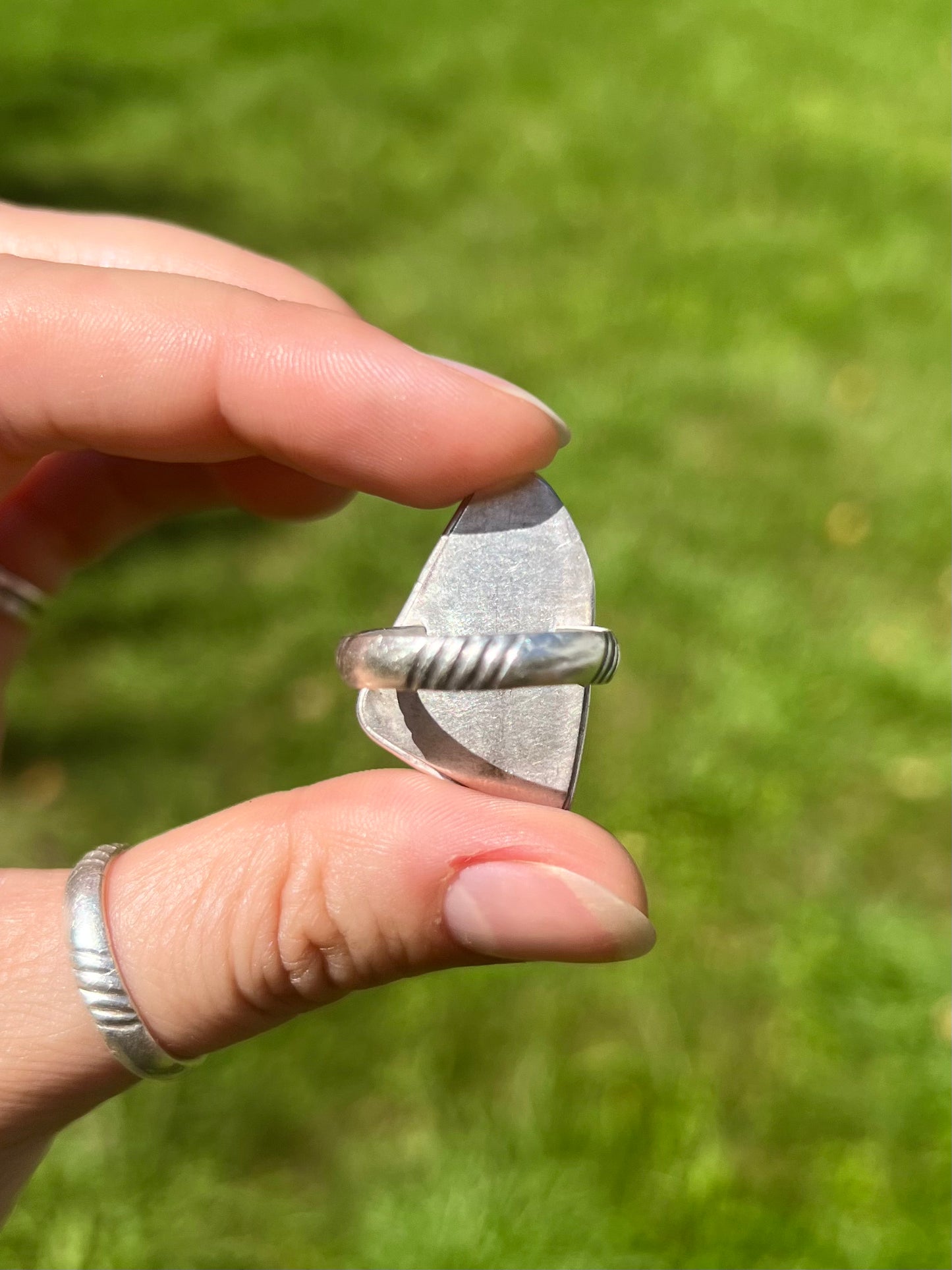 Oxidized Quad White Jasper Ring