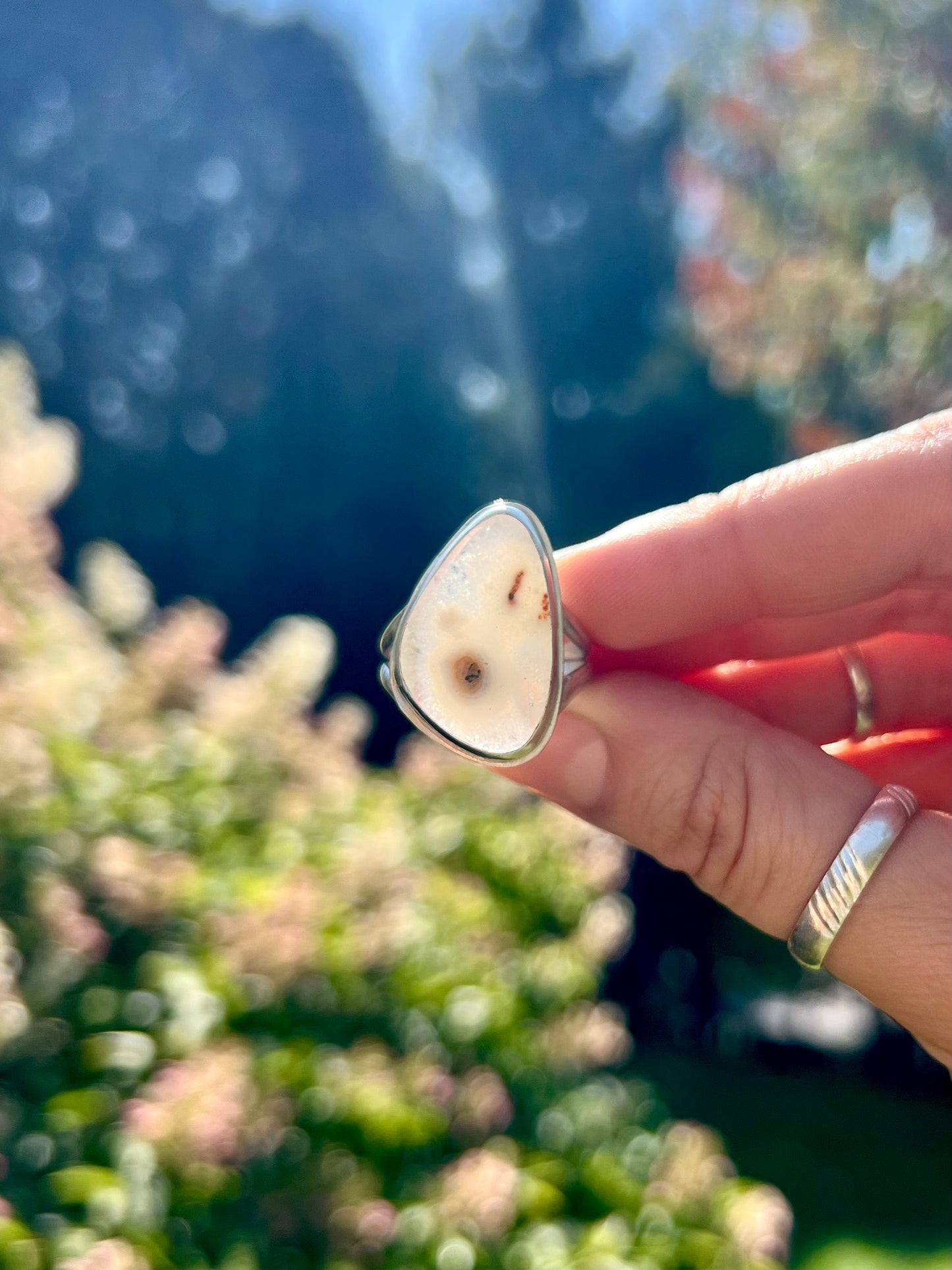 Large Asymmetrical Solar Quartz Ring