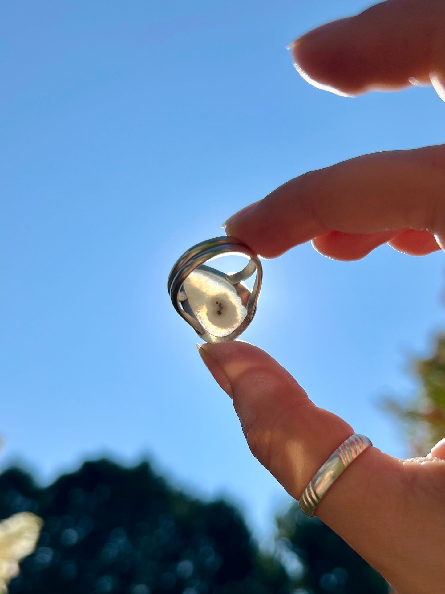 Large Asymmetrical Solar Quartz Ring