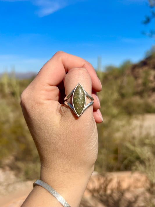 Particulated Green Jasper Ring